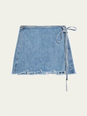 Re/done beach wrap denim skirt